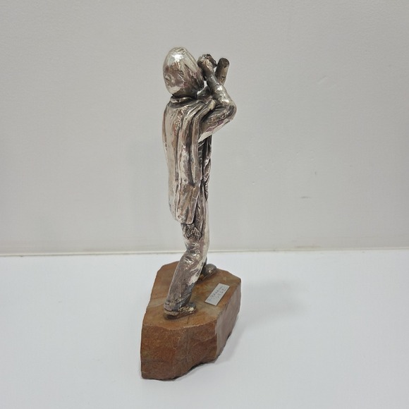 Vintage A. Kedem Israel 925 Blowing Horn Figurine On Base 8.75" Rare Broken - Picture 7 of 11